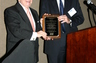 Atty Joe McGuire receiving award from Alan Pierce at MATA Bench/Bar Dinner